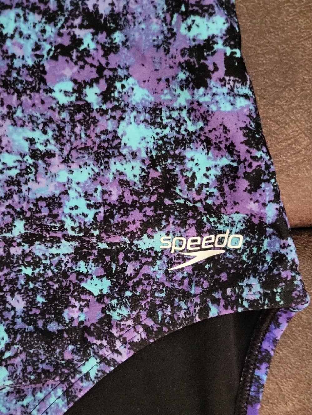 Speedo Purple and Turquoise Abstract One-Piece Swimsuit